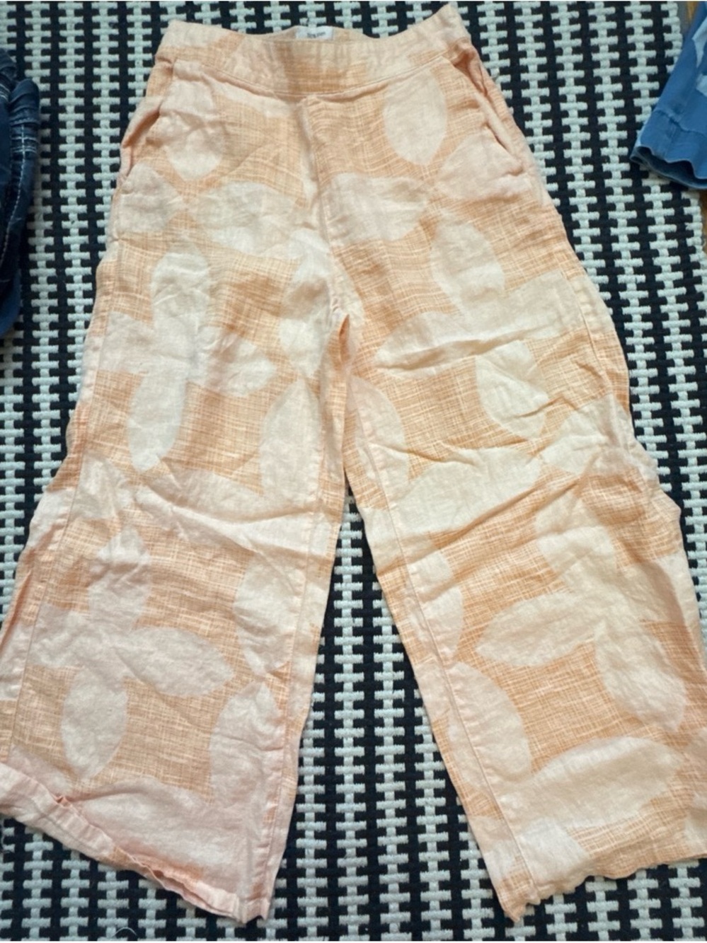 Women's Peach Wide-Leg Linen Blend Pants